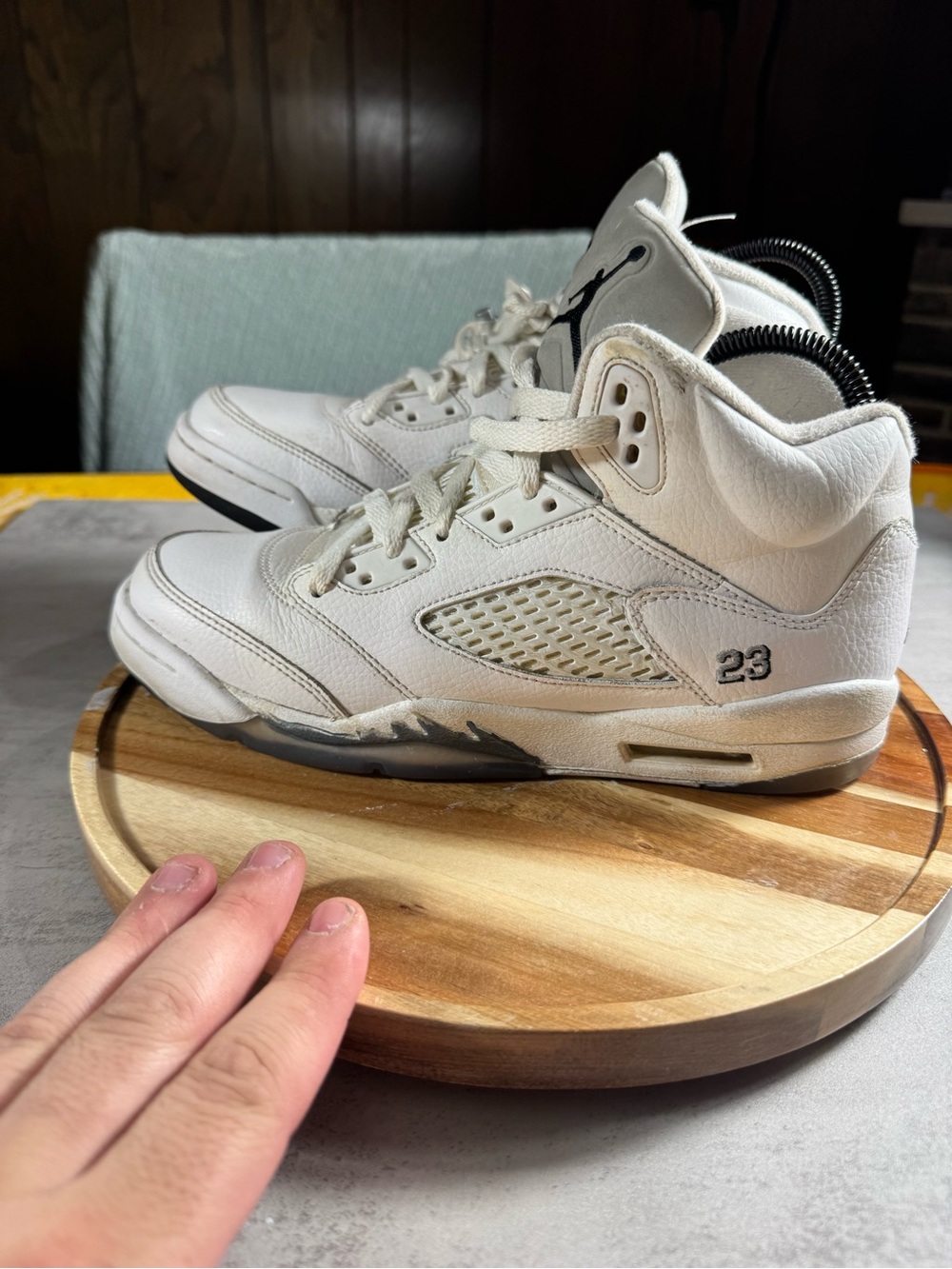 Jordan 5 Retro White Metallic Silver 2015 6.5y/ womens 8  - READ DESCRIPTION